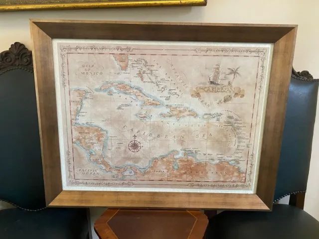 Quadro Mapa Caribe 