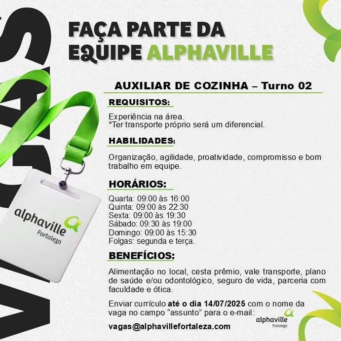 Vagas disponíveis.