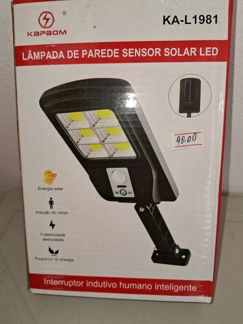 Lâmpada de Parede Sensor Solar Led