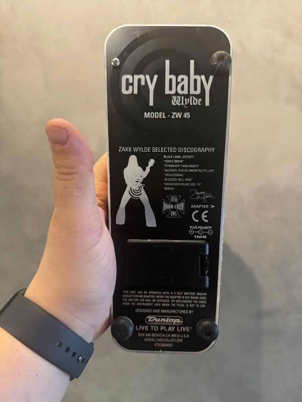 Pedal Dunlop Cry Baby - Wah Zakk Wylde Signature