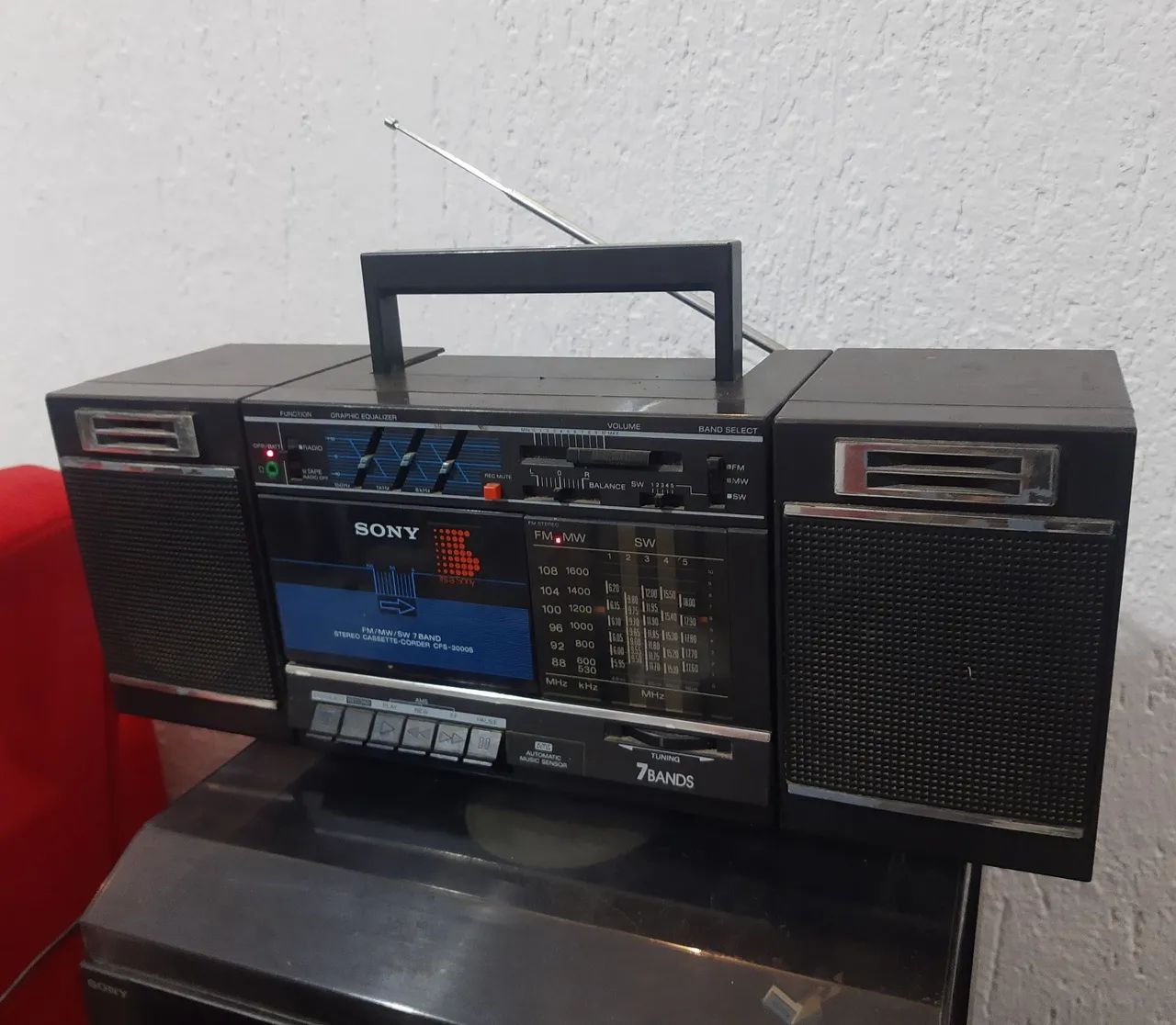 Rádio SONY antigo CFS-3000S AM FM - 7 Bandas BOMBOX - Aparelhos de