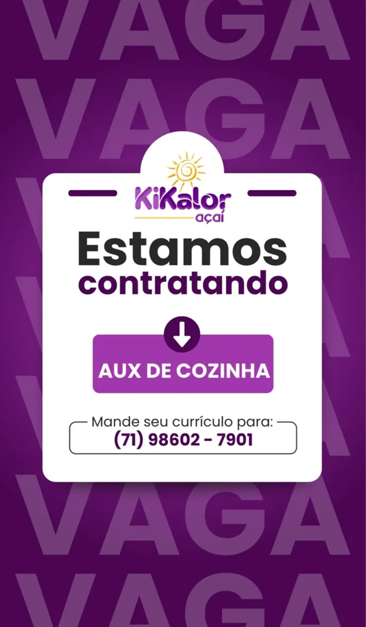 Auxiliar de cozinha / Delivery de Açaí