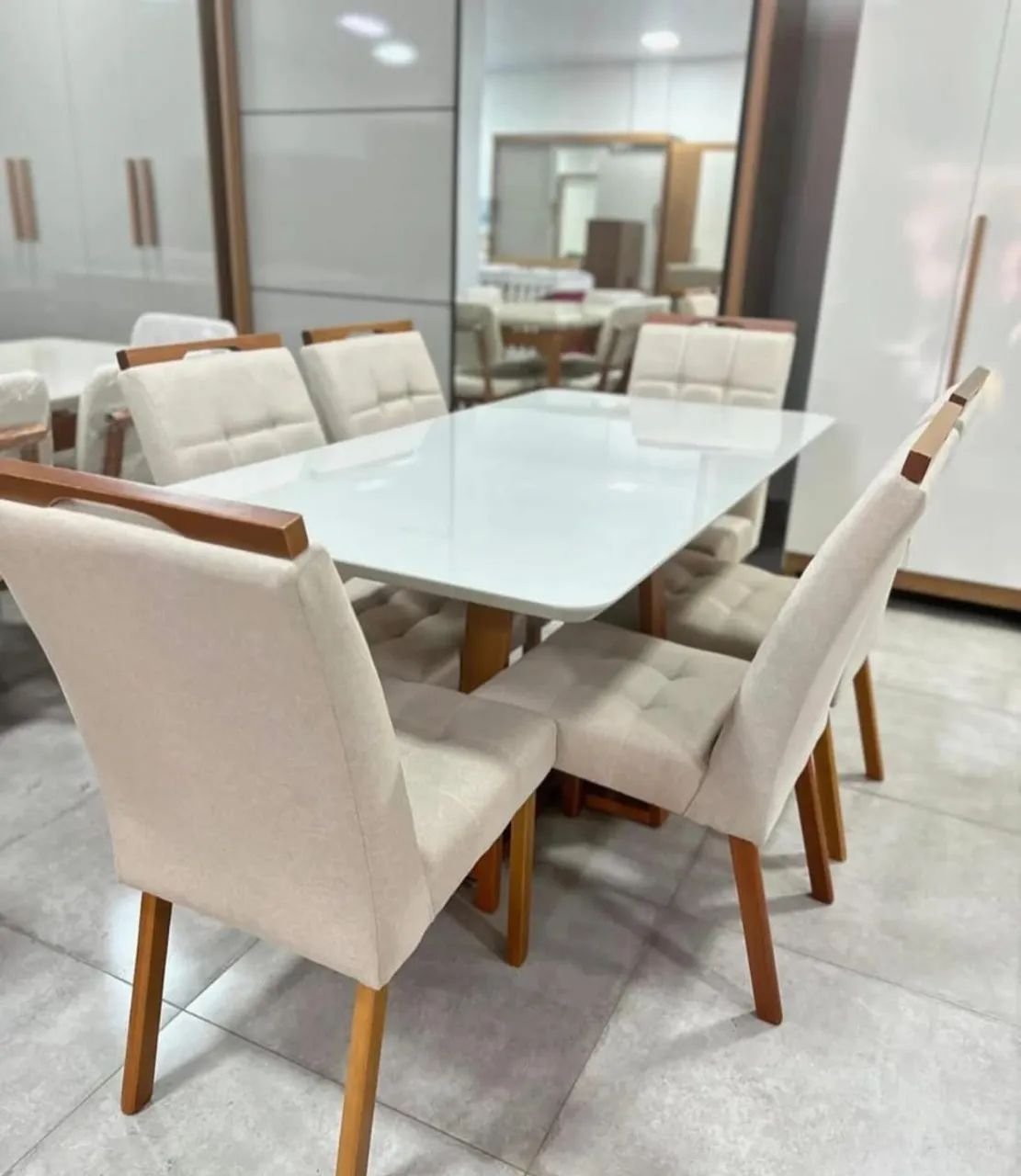 Mesa de Jantar 160x90 Com 6 Cadeiras