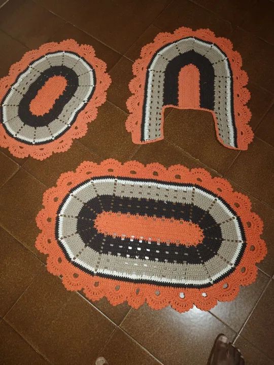 Jogo de Tapetes de Crochê para Banheiro - Foto 4