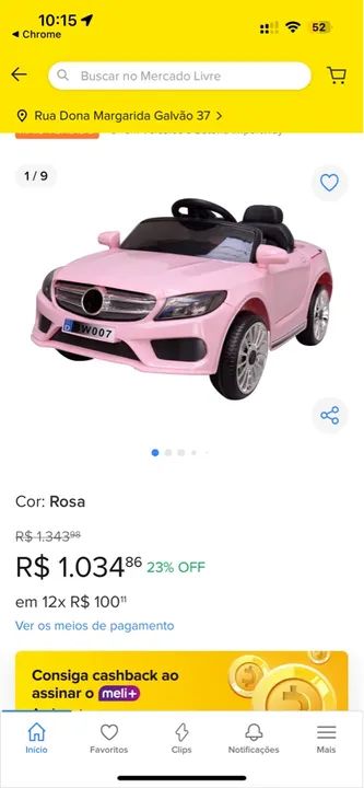 Mini Carro Elétrico Infantil Importway Bw007  Cor Rosa Voltagem do carregador 110V/220V