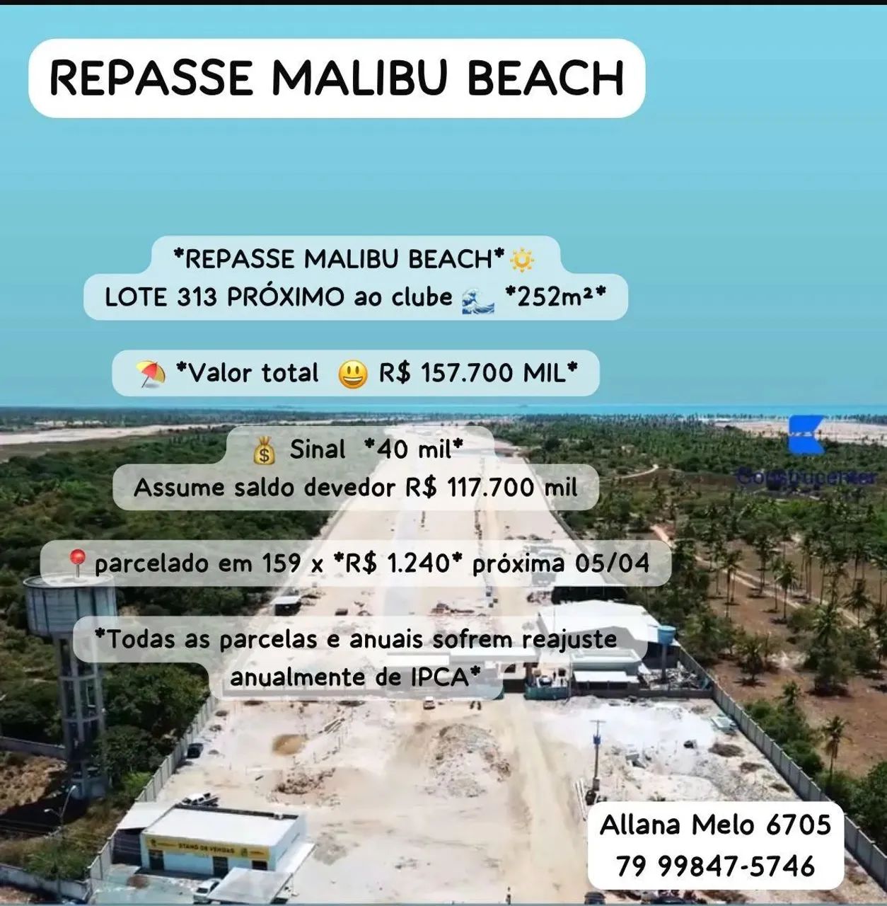 EXCELENTE OPORTUNIDADE MALIBU PRÓXIMO AO CLUBE COM SINAL BAIXO