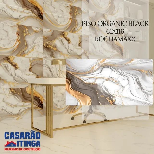 Piso Organic Black 61x116 Rochamaxx Tipo A! 