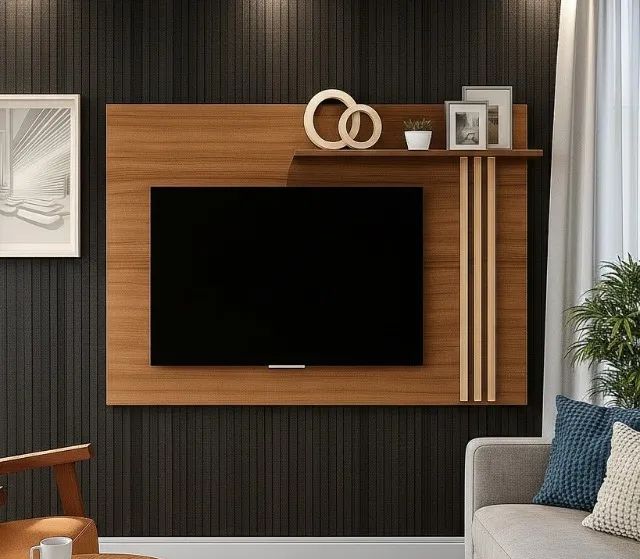 Painel Cross Cedro/Off White ate 65 polegadas 