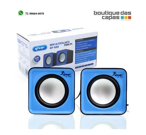 MINI CAIXA DE SOM 6W USB PARA PC NOTEBOOK KNUP KP-609