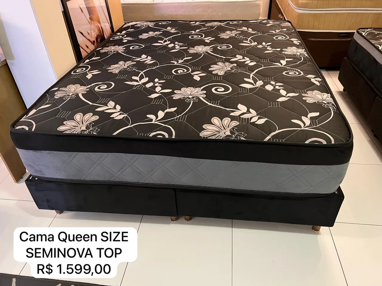 Cama Box Queen Size- base e colchão