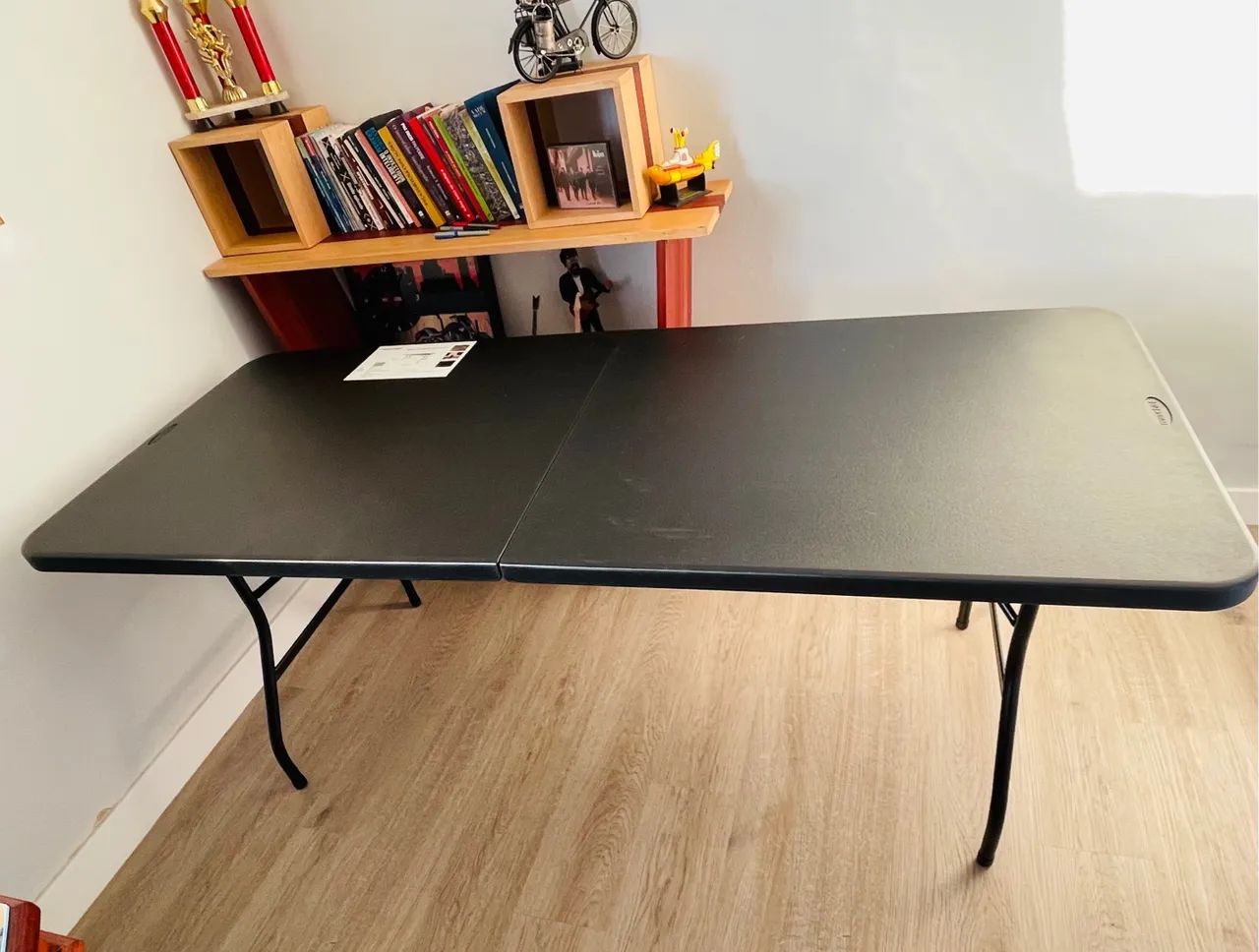 Mesa Dobrável Preta 1,8M. Vira Maleta. Super Resistente  - Foto 2
