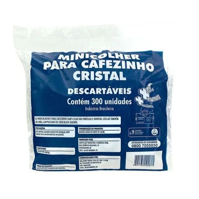 Mini Colher de Café Descartável Pacote com 300 Unidades