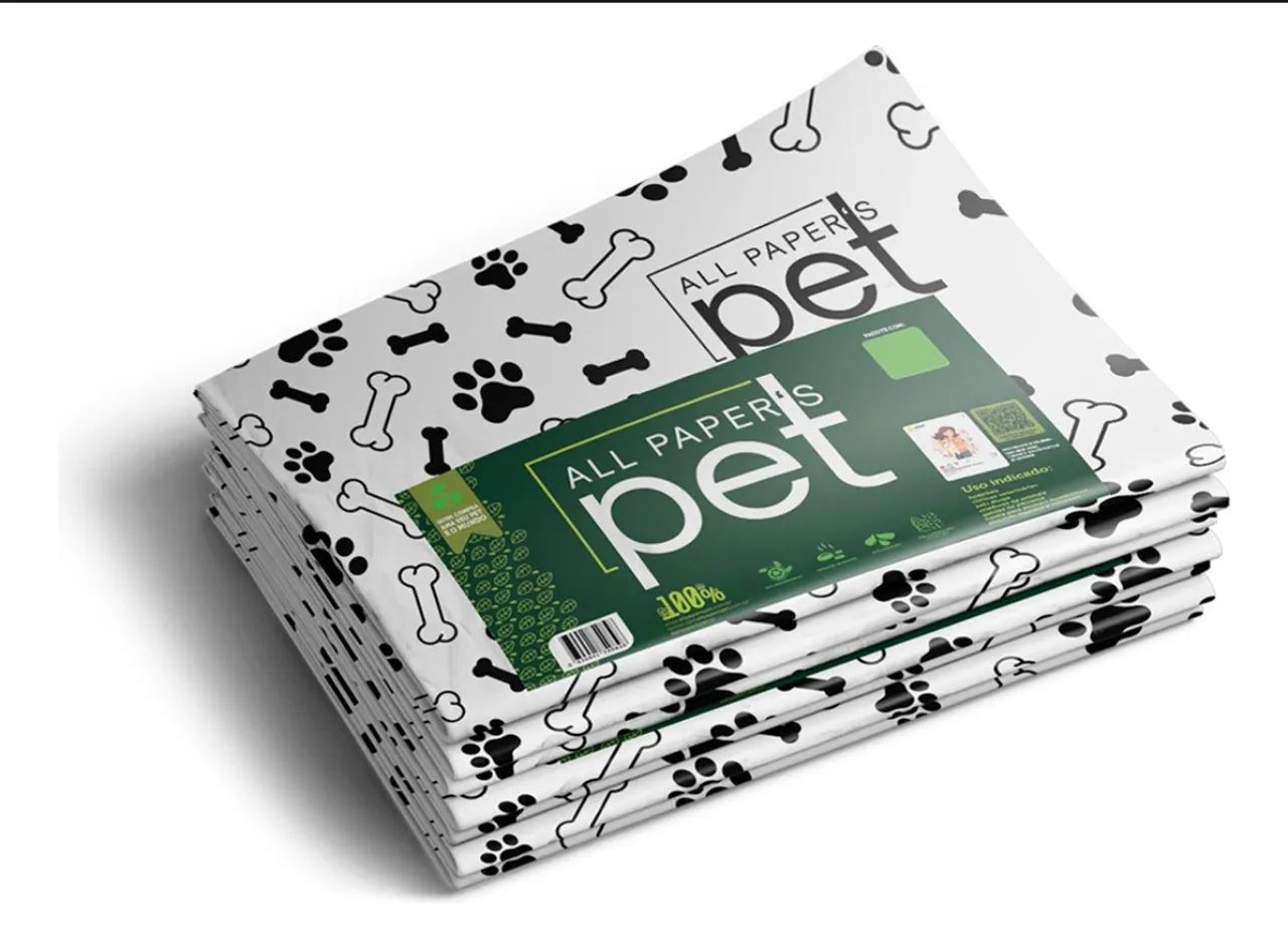 JORNAL PET 5Kg 300 folhas Tam 63x58cm 100% BIODEGRADÁVEL.