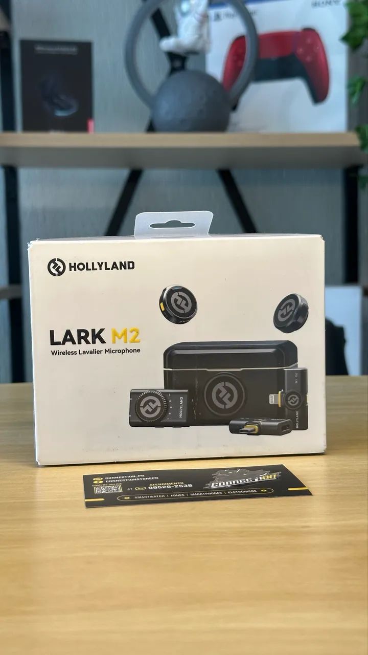 Microfone Hollyland Lark M2 Duo Combo Duplo Para 2 pessoas Preto