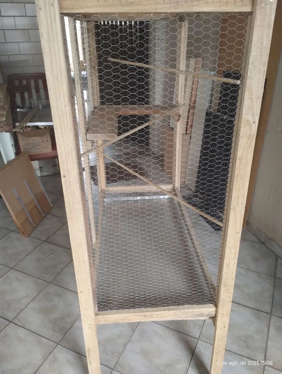 Gaiola de Madeira Artesanal para Pássaros - Foto 3