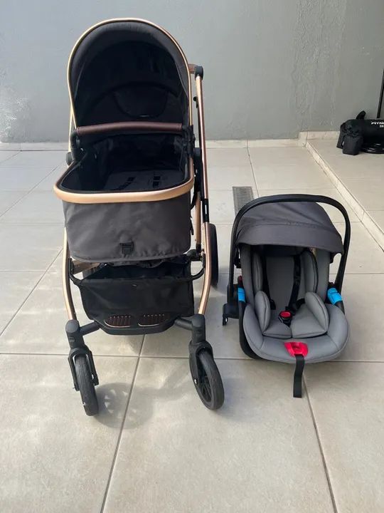 Carrinho de Bebê com bebê conforto pro baby Brasil  - Foto 3