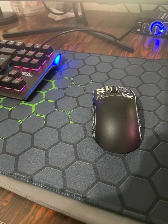 Mousepad Gamer L- Hexágono Verde 60x30 cm - Foto 2