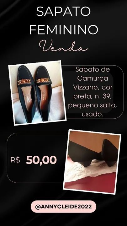Sapato Feminino Vizzano Camurça Preto 39
