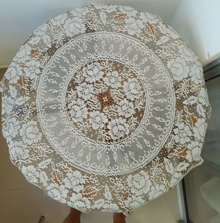 Nova! Toalha Mesa de Renda - Redonda - 80cm