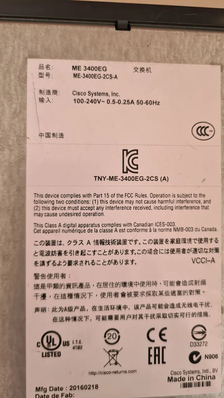 Switch Cisco ME 3400E Series 2cs-a - Foto 4