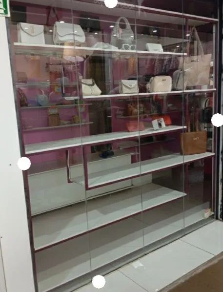 Iron and MDF Display Stand with Casters