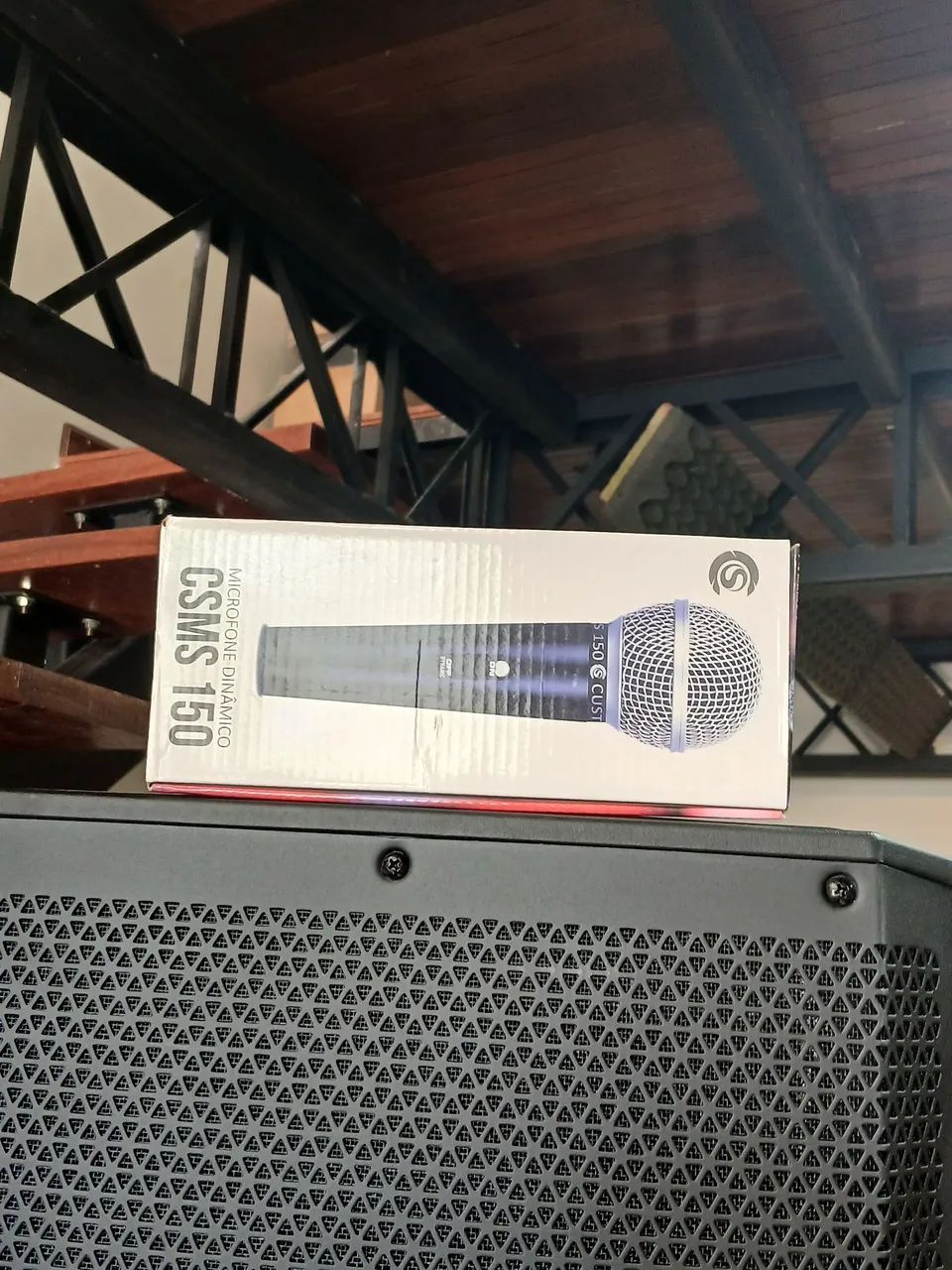 KIT CAMPANHA Caixa de som, pedestal, microfone com fio  - Foto 2