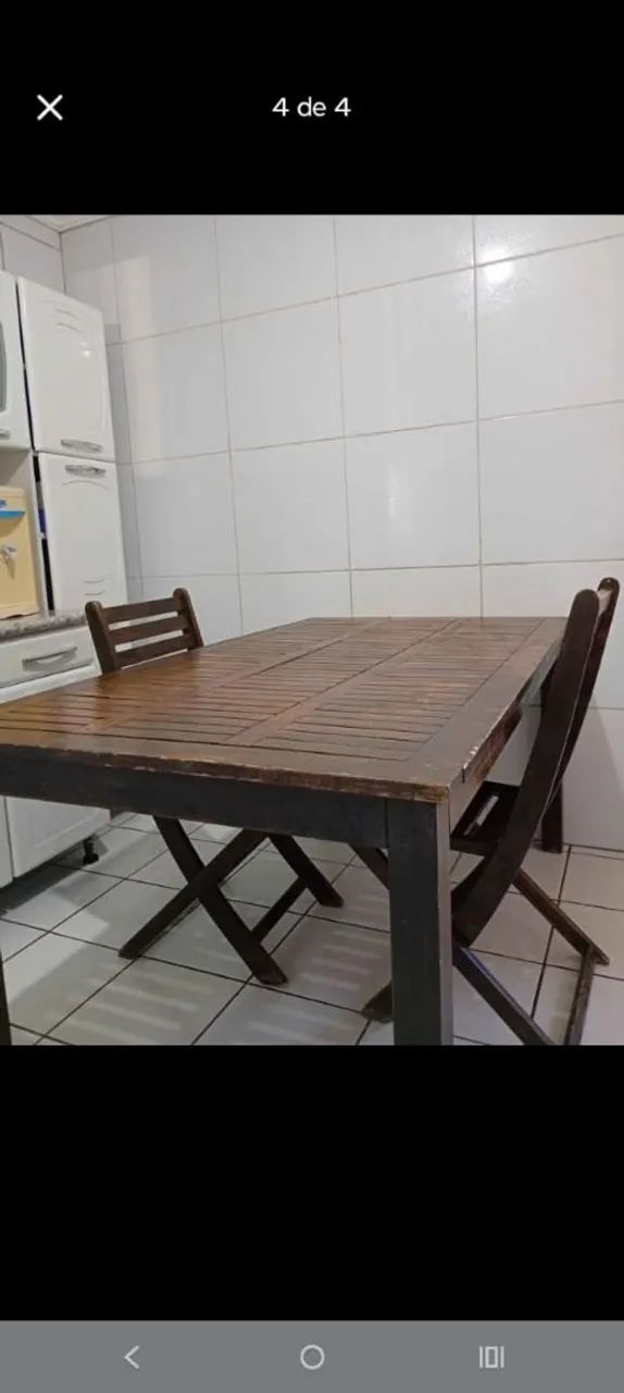 Mesa madeira maciça 6 lugares