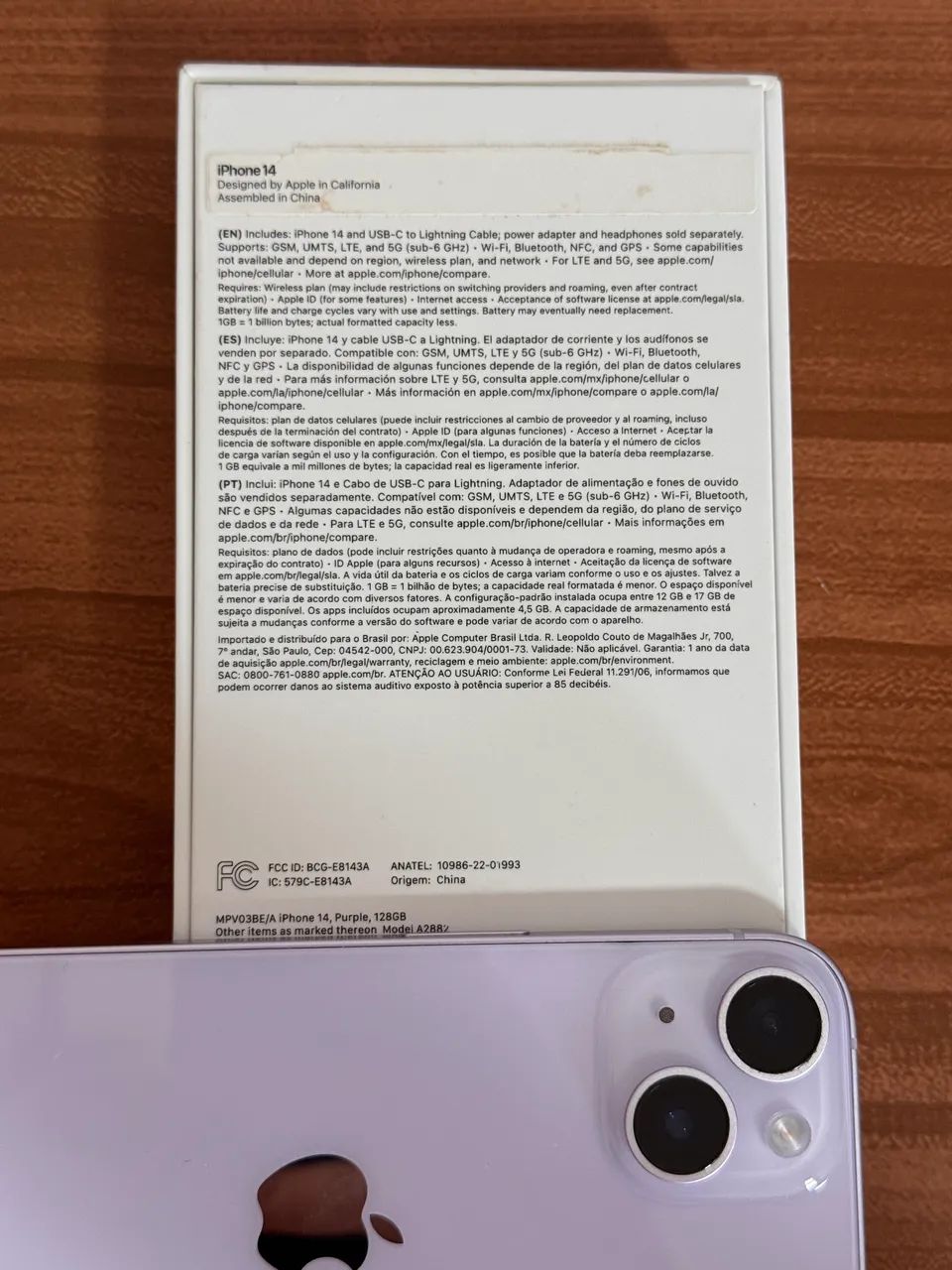iPhone 14 128GB Purple 88% | Único Dono | Nunca Aberto | Caixa