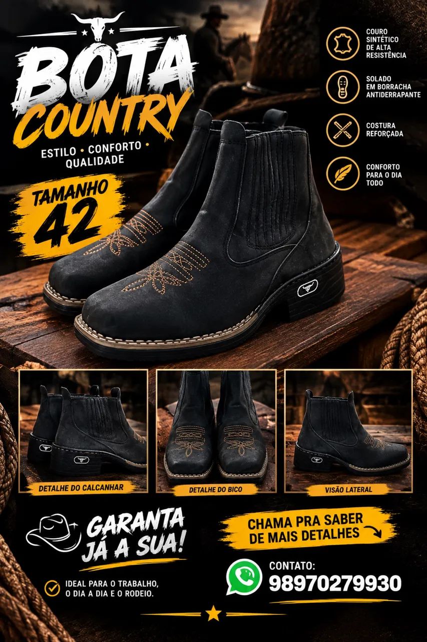 Bota country nova - Foto 4