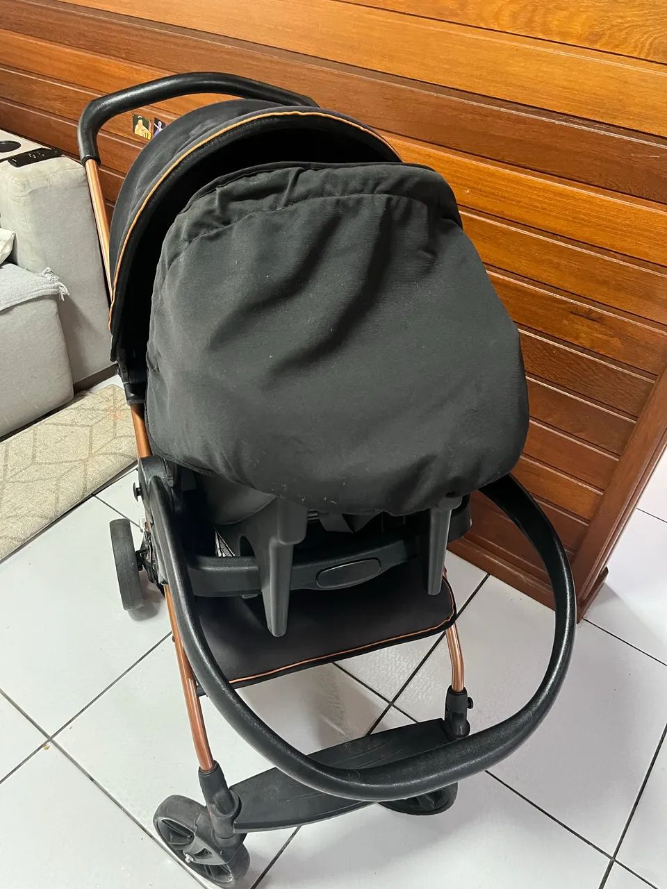 Carrinho De Bebê Burigotto Ecco + Bebê Conforto Touring - Foto 5