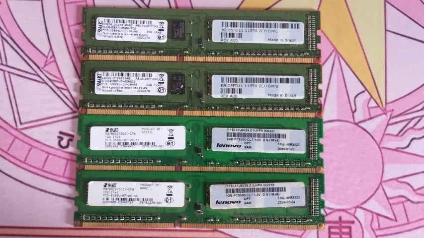 Memória DDR3 1GB, 2GB.