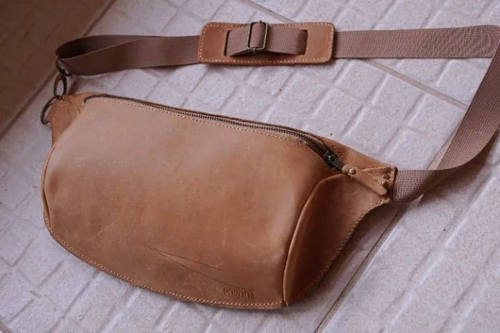 bolsa pochete couro legitimo crazy horse - Foto 4