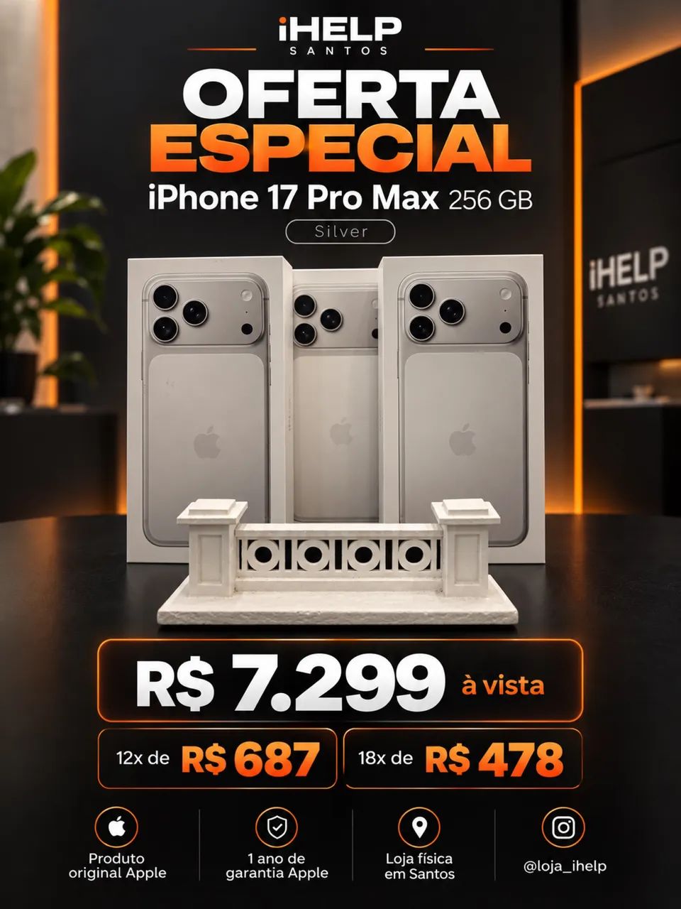 IPHONE 17 PRO MAX 256 SILVER OFERTA 