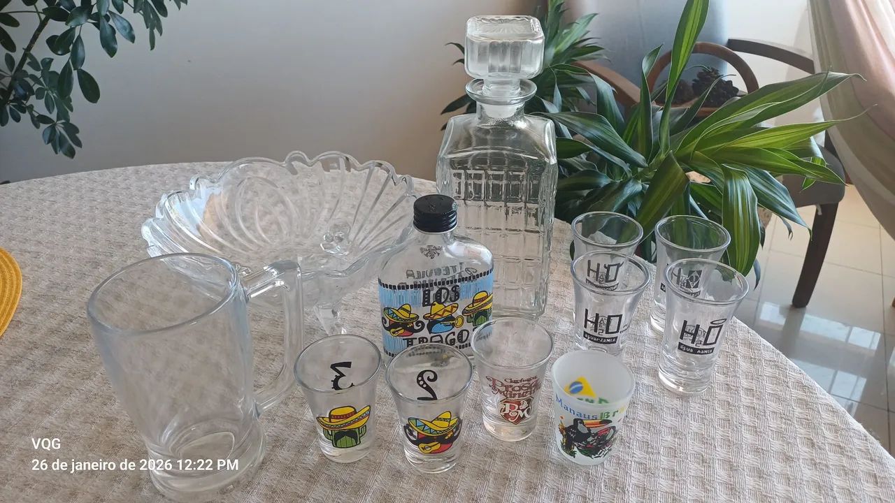 12 peças  de vidro