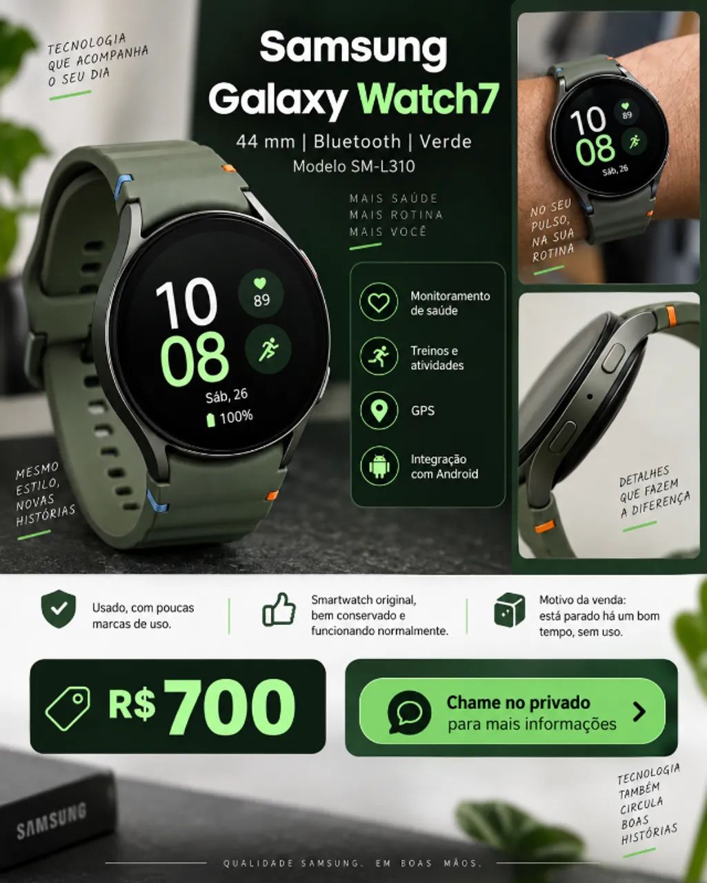 Samsung Galaxy Watch7 44mm Bluetooth - Verde