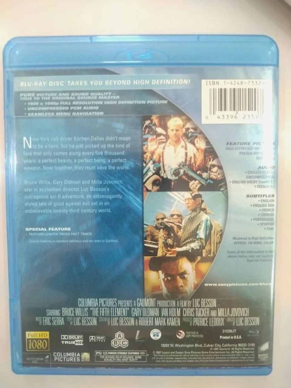 Blu-ray O Quinto Elemento (Importado EUA) - Foto 2