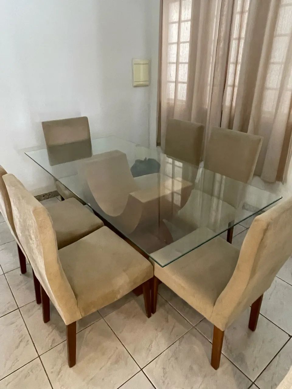 Mesa de Jantar 6 lugares Tampo Vidro - Foto 2