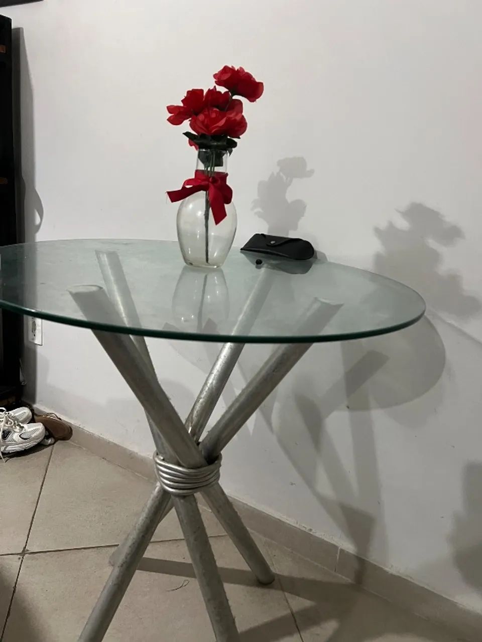 Mesa de vidro redonda 