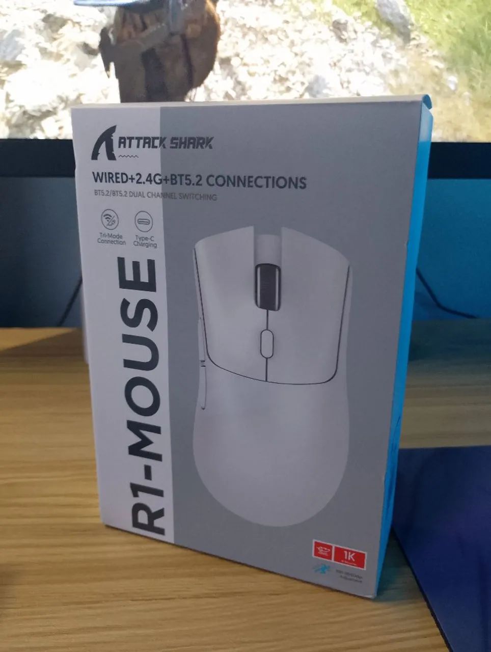 Mouse Attack Shark R1 Tri-Mode Preto NOVO - Foto 4