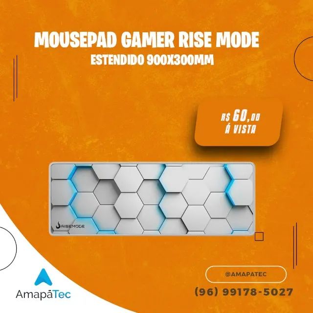 Mousepad Gamer Rise Mode 3D 01, Estendido 900x300mm