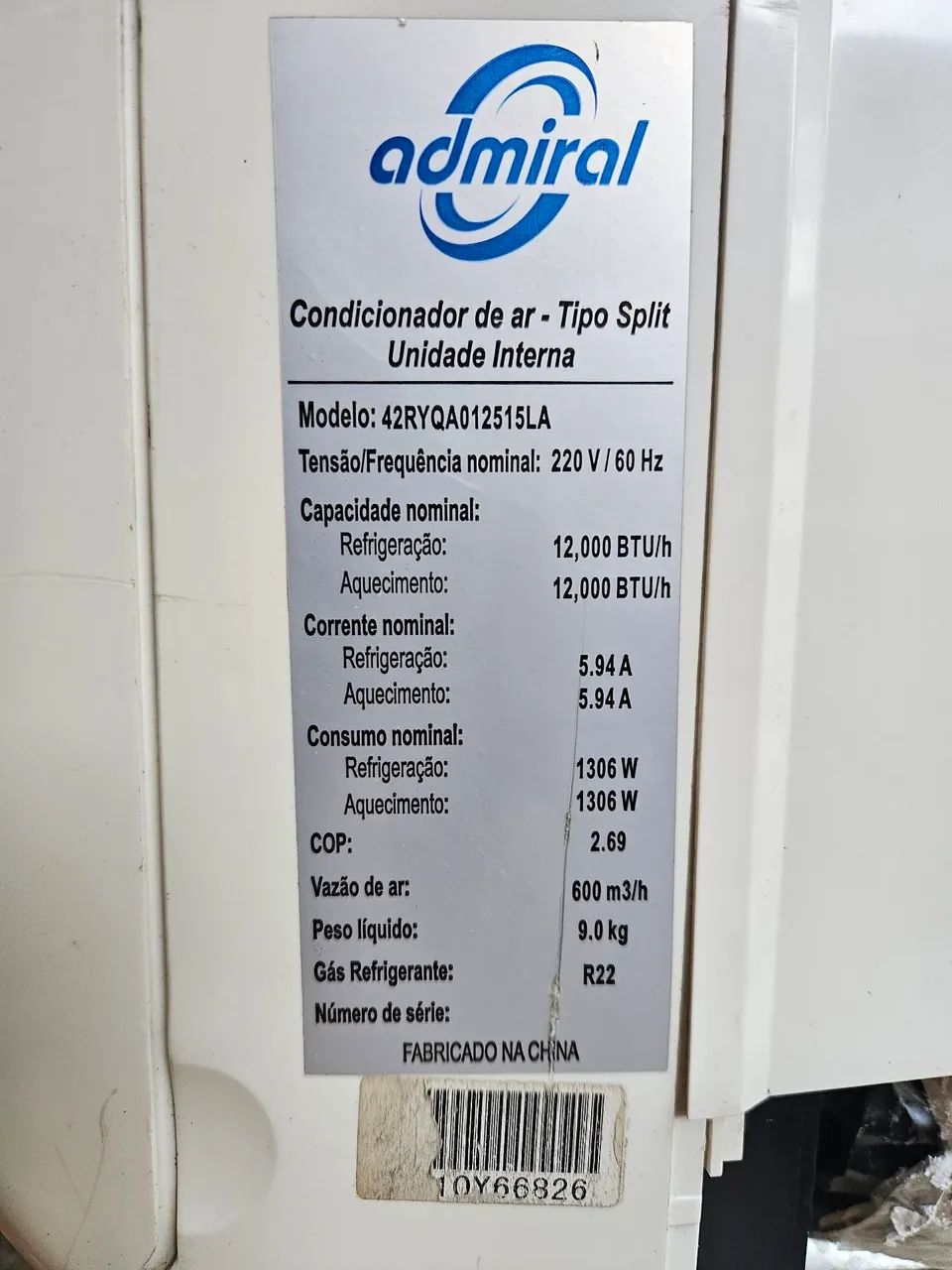 Ar condicionada Admiral 12000 btus R$450,00 - Foto 3