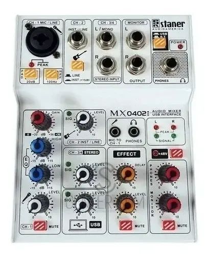 Mesa De Som Staner Mx0402i Interface De Áudio Usb