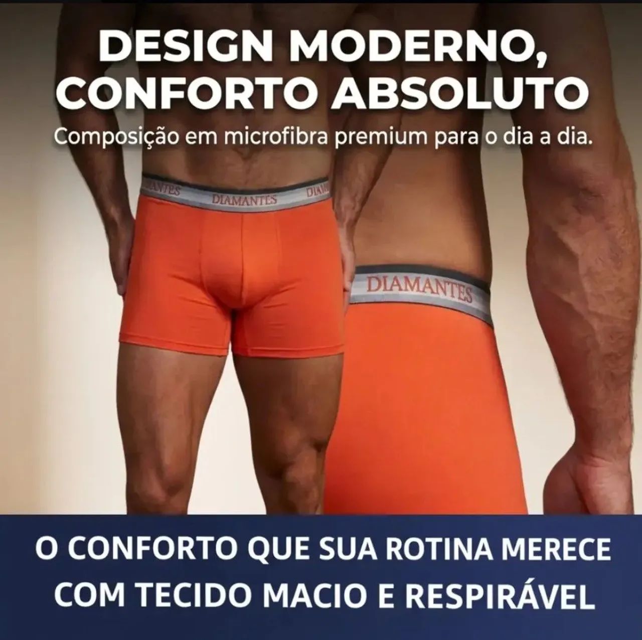 Kits com 3 Cuecas Boxer Diamantes Adulto  - Foto 3