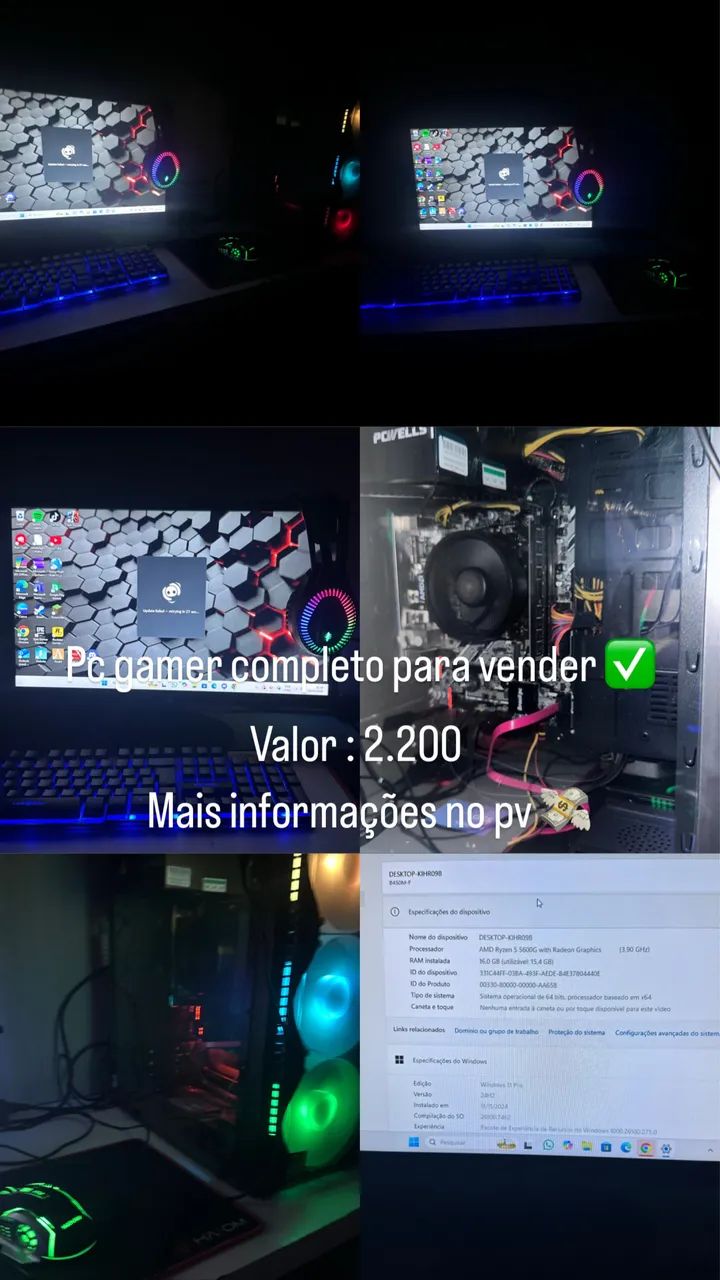 Pc gamer completo à venda 