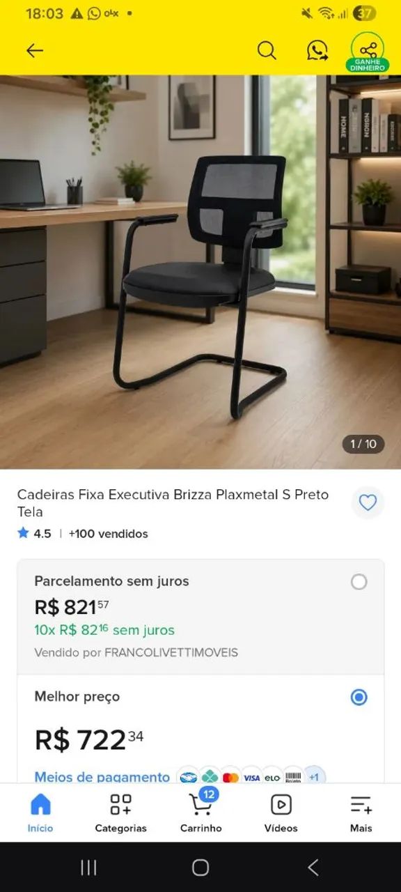 Cadeira de escritório  - Foto 4