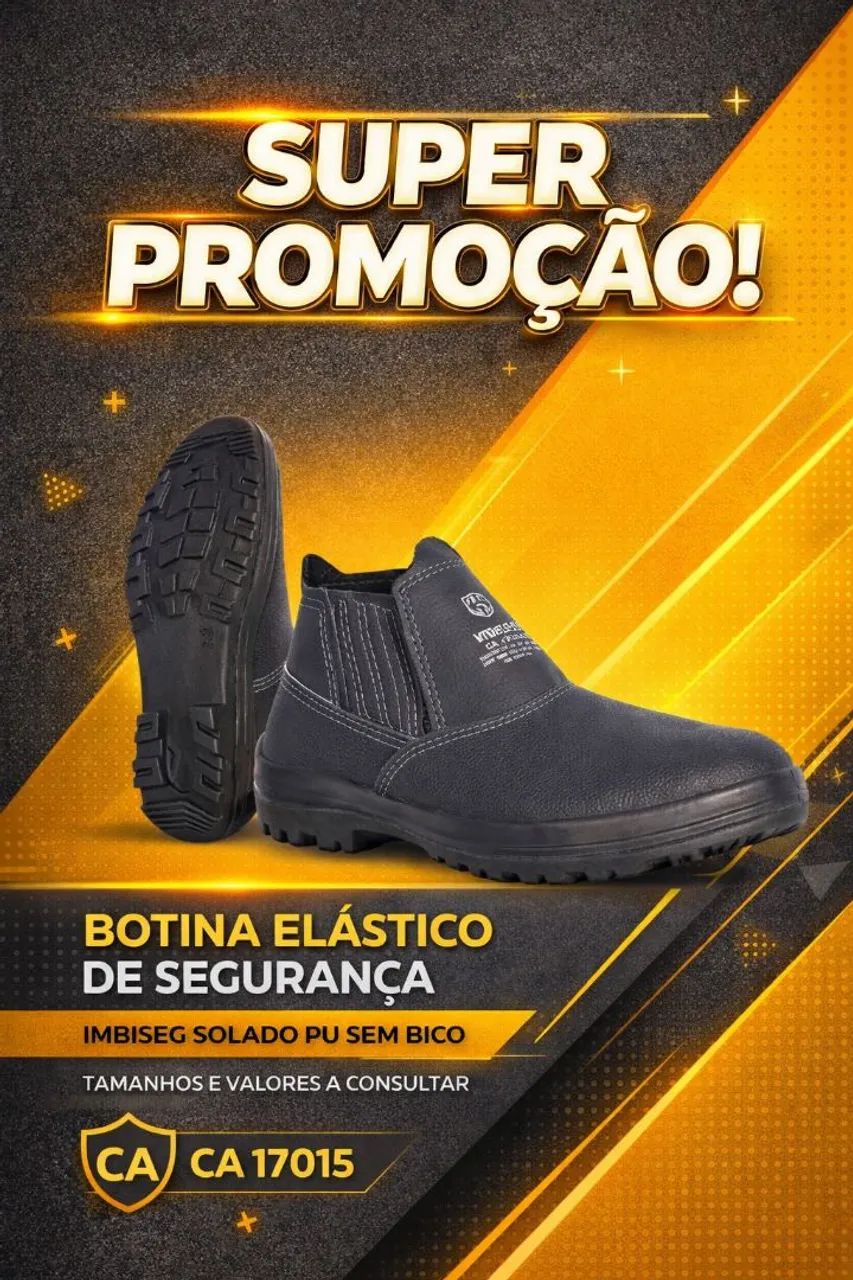 Botina se segurança sem bico R$ 38,99 promoção 