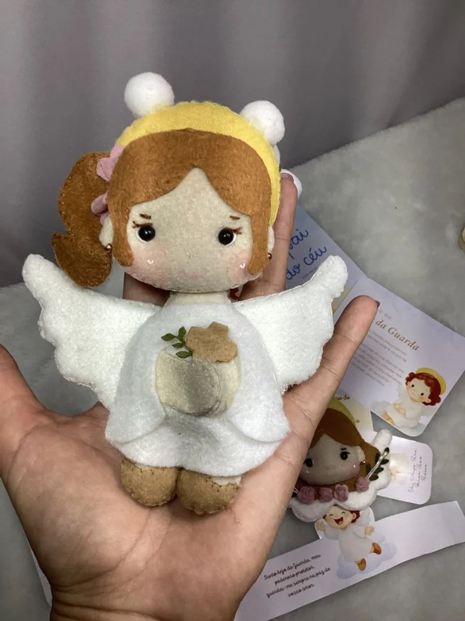 Mini Terço de Anjinha em Feltro - Personalizado