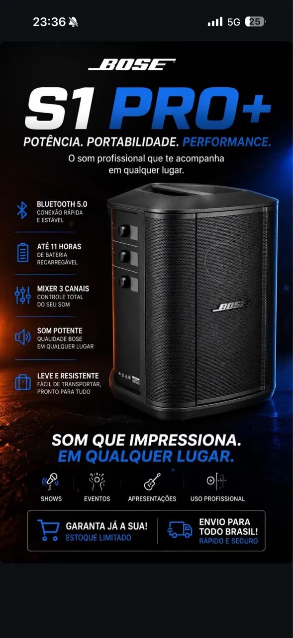 Caixa de som Bose s1 pro  - Foto 2