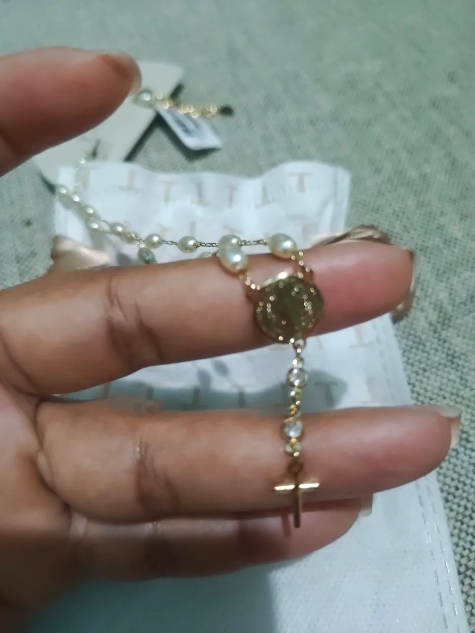 Colar de ouro e com pérolas MEDALHA DE SÃO BENTO  - Foto 3