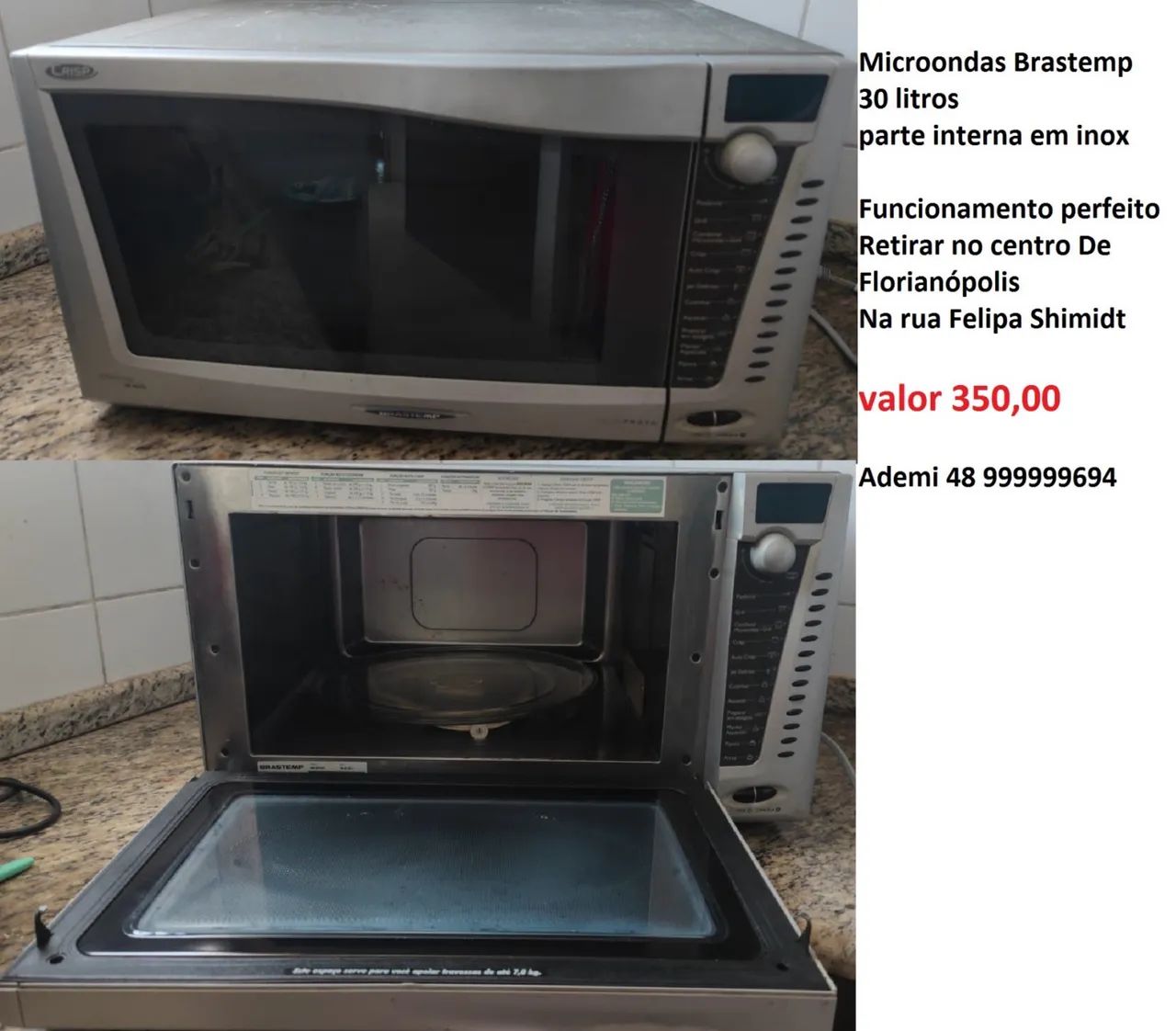 01 Micoondas Brastemp 30L